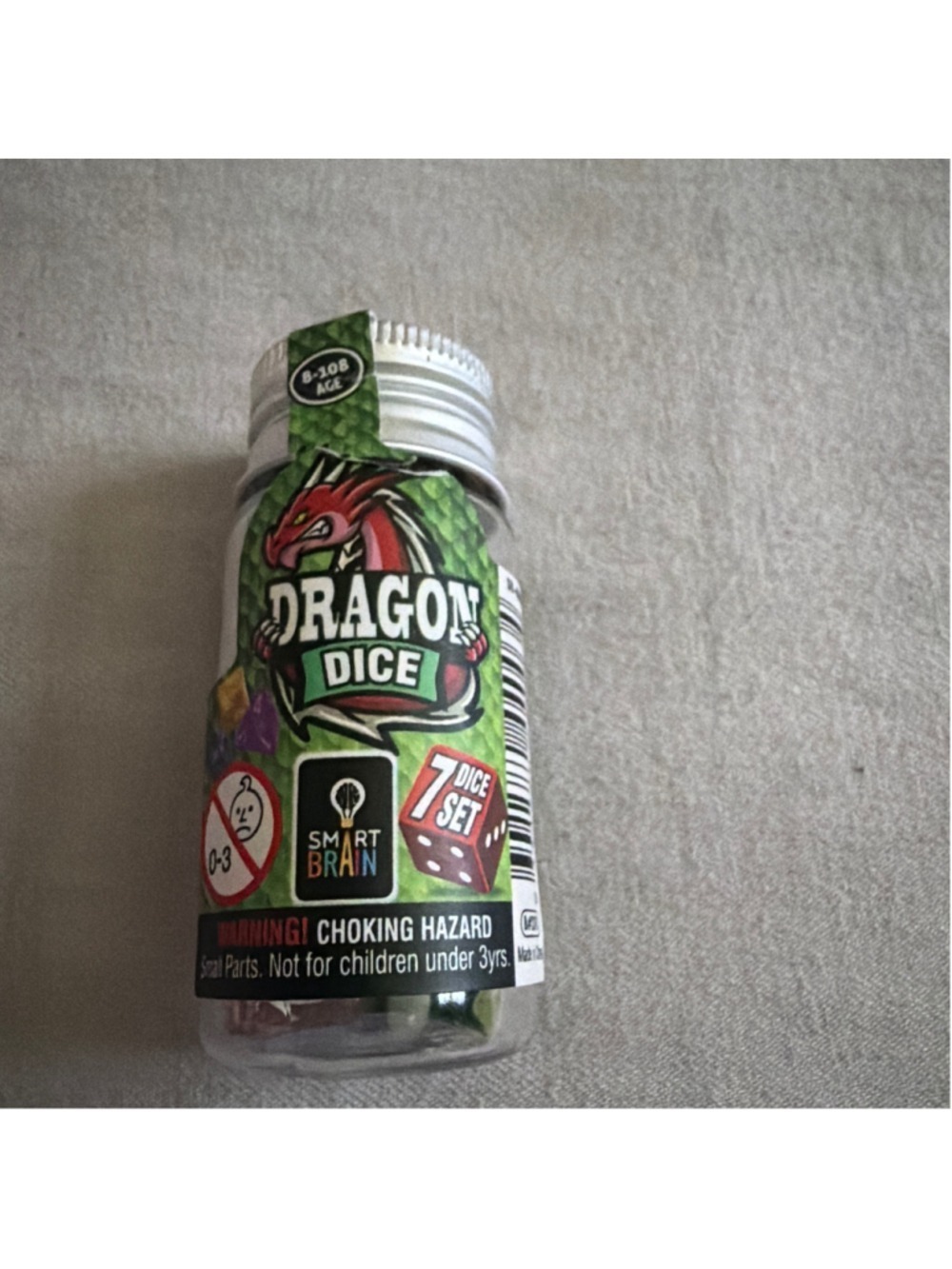 Smart Brain Unisex Dragon Dice 7 Piece Set Red Green One Size